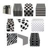 Washable Rectangular Desk Runner Modern Geometric Table Runner, Black And White Checkered Stylish Pattern 72 Inch Striped for Dining Decor Easy Care