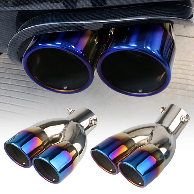 Universal 63mm Car Muffler Exhaust Tip Tail Pipe Stainless Steel Car Rear Tail Throat Car Accessories