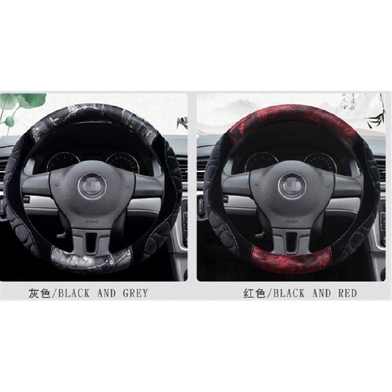 Nytt Universellt Kort Plysch Rattöverdrag Flockning Bilhandtag Varmt och Halkfritt