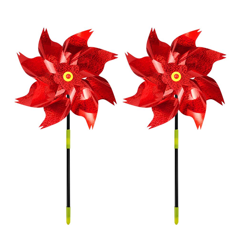 2pcs Bird- Windmill — -Reflective Children's Toy & Outdoor Bird Deterrent For Balconies And Gardens (7- Windmill)