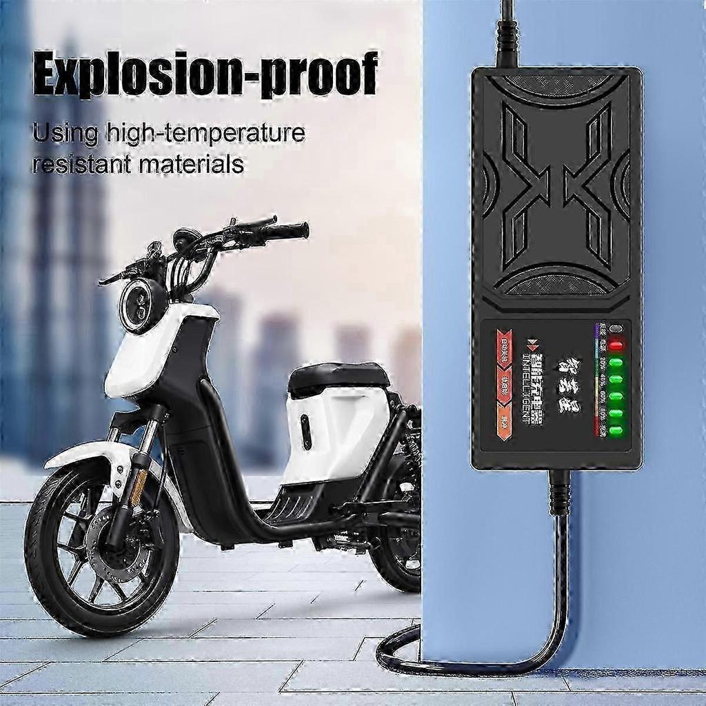 Caricabatterie Universale per Veicoli Elettrici 60V 20Ah Display a 7 Luci Indicatore di Potenza Protezione dalle Perdite Ricarica Sicura