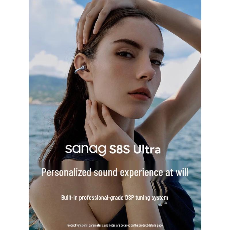 Sanag S8S Ultra AI Translation Ear-Clip Sports Bluetooth Headset