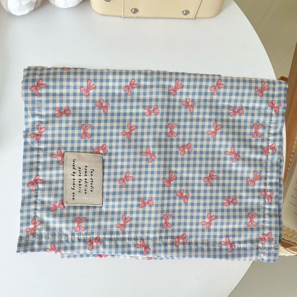 

Delicate Plaid Bow Meal Mat INS Napkins Cloth Creative Table Mat Home белый