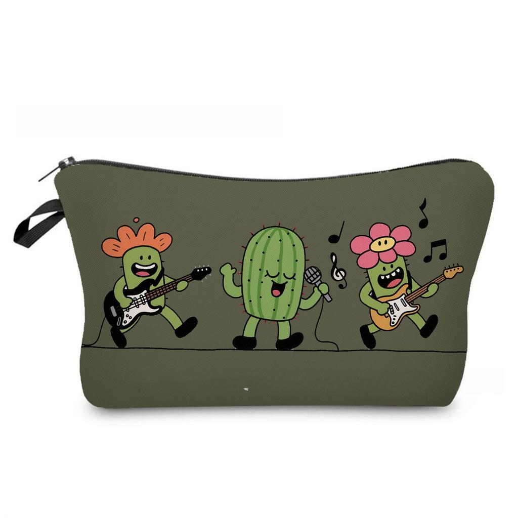 Women Cactus Print Cosmetic Bag Toiletries Organize Travel Storage Case 6880