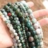 Tree Pattern Agate Round Beads - Natural Water Grass Beading Material for DIY Jewelry