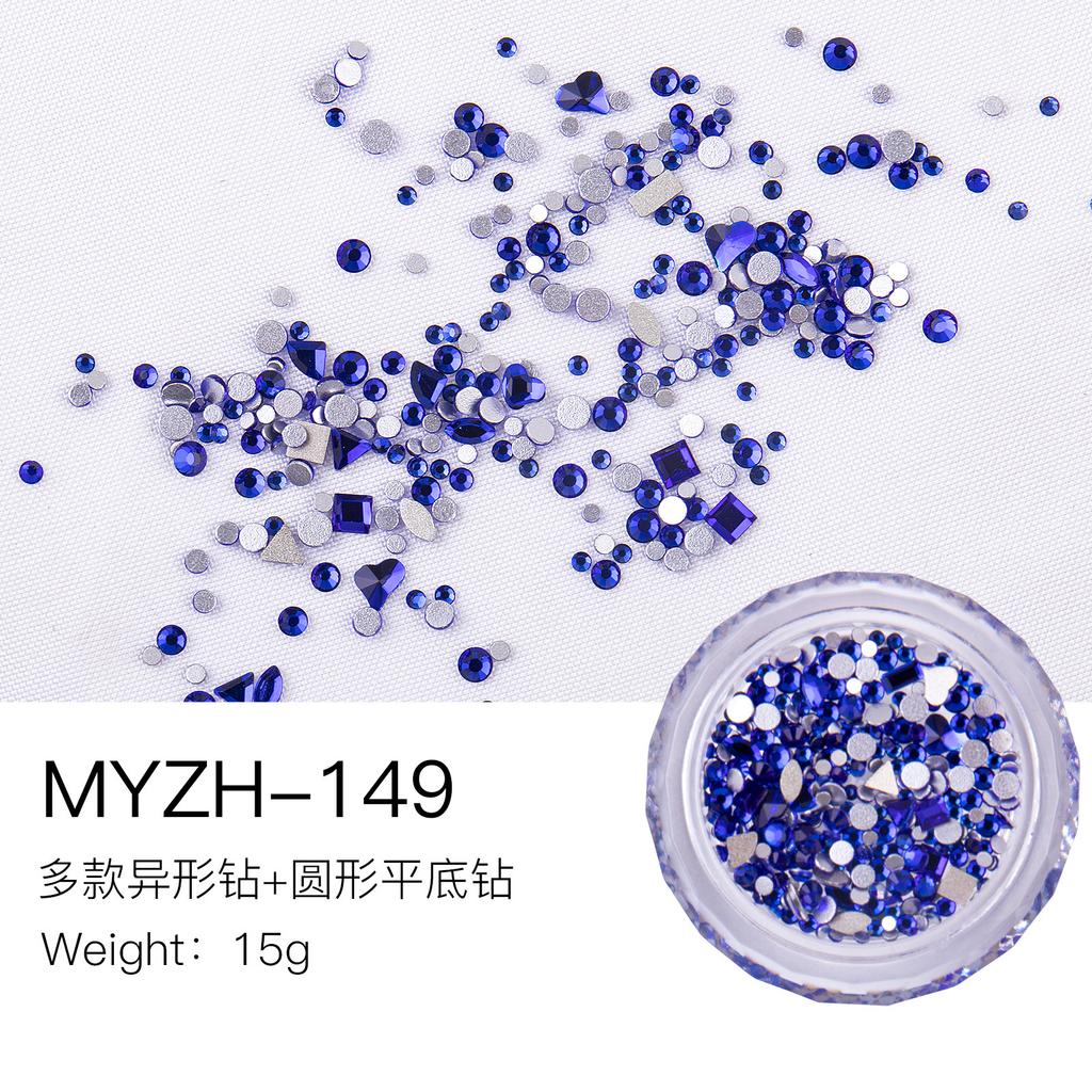 Mini Small Nail Art Mixed Warm Elf Aurora Flat Bottom Special-Shaped Diamond Diy Round Box