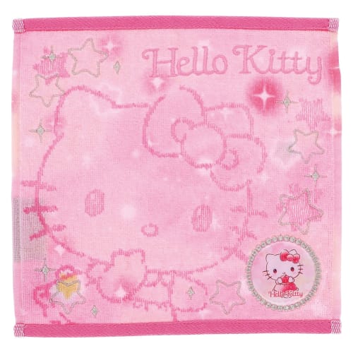 Marushin Mini Towel, Sanrio Hello Kitty and Yumekira Kitty, 100% Cotton, Antibacterial and Deodorizing, Perfect As a Gift, Product Number: 3725007500