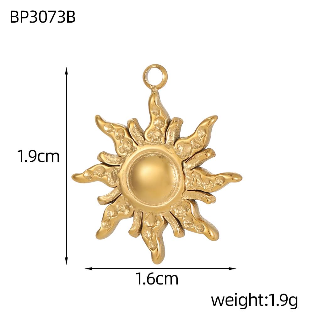 3PCS/LOT CARLIDANA Handmade Gold Plated Stainless Steel Charms, Sun Star Flower Butterfly Pendants for Bracelet Necklace Making