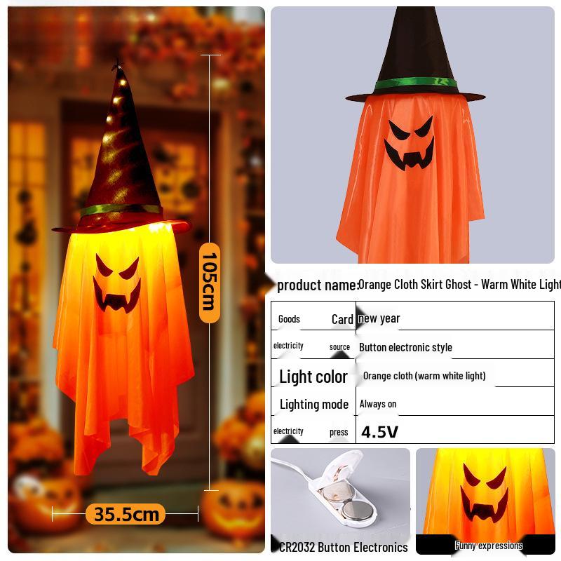 Glowing Ghost Lantern Pendant for Spooky Halloween Outdoor Decoration
