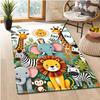 Colorful Cartoon Jungle Animals Non-slip  Play Rug Cute Safari Educational Floor Mat for Bedroom   Decor