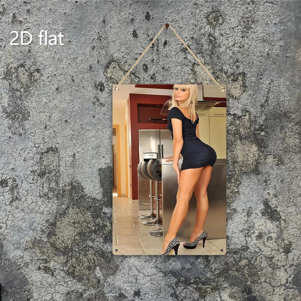 Boutique Iron Wall Art Vintage Black Dress Heels Weather Resistant Home Decor