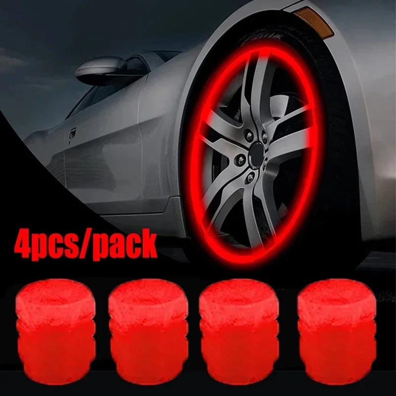 4/20PCS Luminous Car Tire Valve Cap Fluorescent Night Glowing Decor Motorcycle Bike Wheel Nozzle Dustproof Tyre Valve Stem Caps Stem Caps1