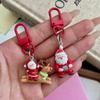 1/5Pcs Cartoon Elk Santa Claus Pendant Keychain Cute Resin Ornament for Student Backpack Christmas Party Small Gift Idea
