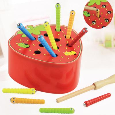 Baby Spielzeug Holz Fang Würmer Spiel 3D Puzzle Frühen Kinder Pädagogisches Spielzeug Montessori Magnetische Interaktive Spiele Für Geschenk