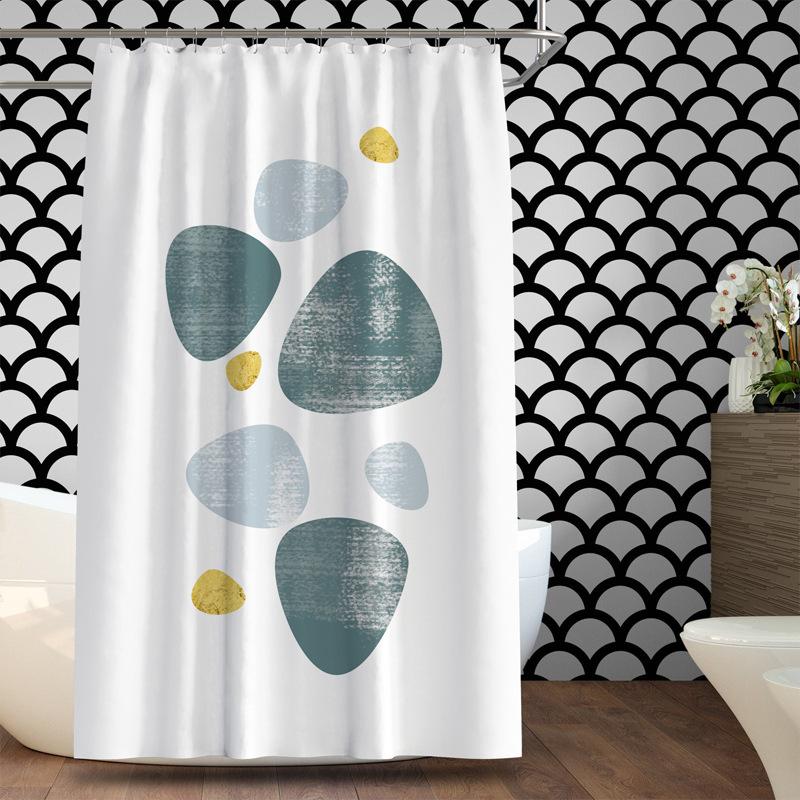 Bathroom Thickened Waterproof Curtain Mildew Proof Shower Curtain Shower Partition Curtain Shower Curtain Bathroom Curtain Free Perforation