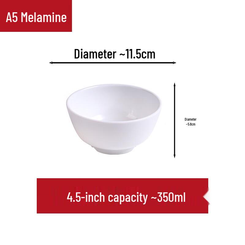 A5 Melamine Anti-Drop Soup & Condiment Bowls (10-Pack)