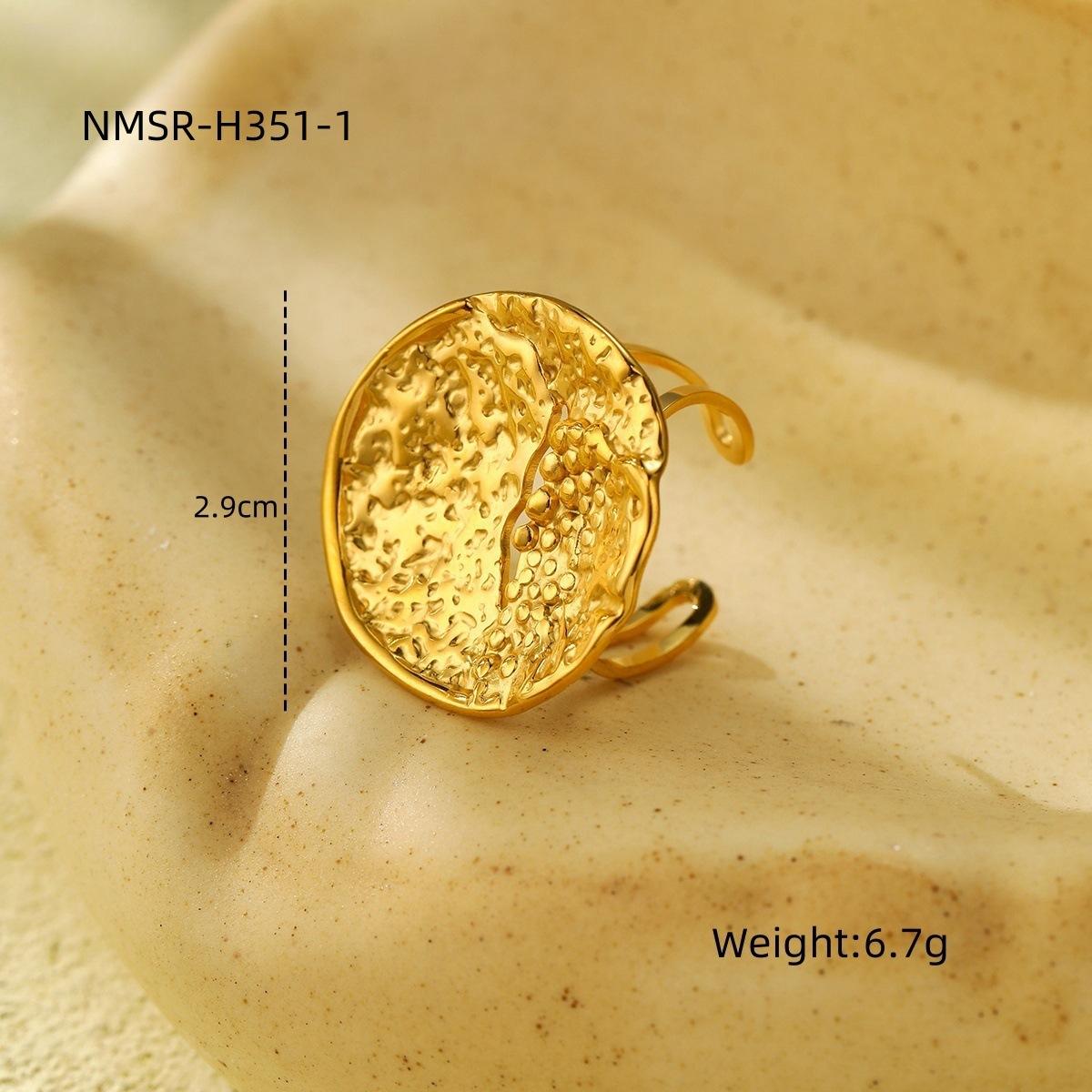 GEMCHIC Women s Stainless Steel Irregular Geometry Ring 18K Gold Plated Titanium Steel Band Open Ring
