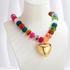 1Pcs Chunky Summer Beach Statement Jewelry Gifts Boho Colorful Acrylic Beaded Choker Necklace For Women