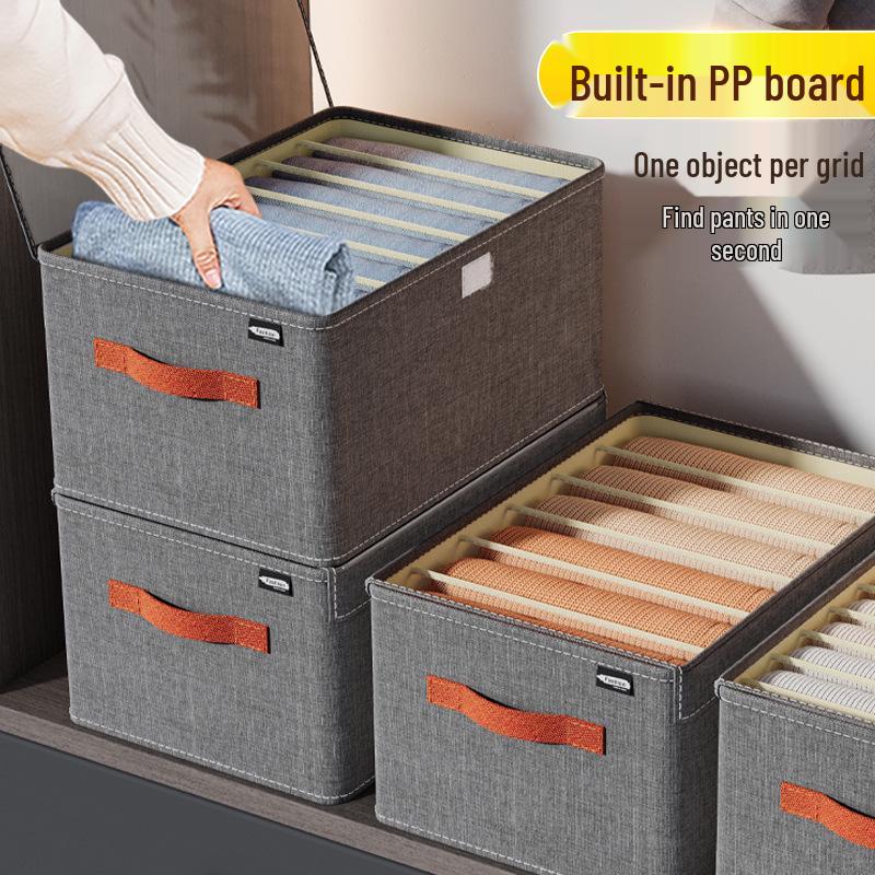 Foldable Cationic PP Storage Box with Lid for Clothes and Pants Organization