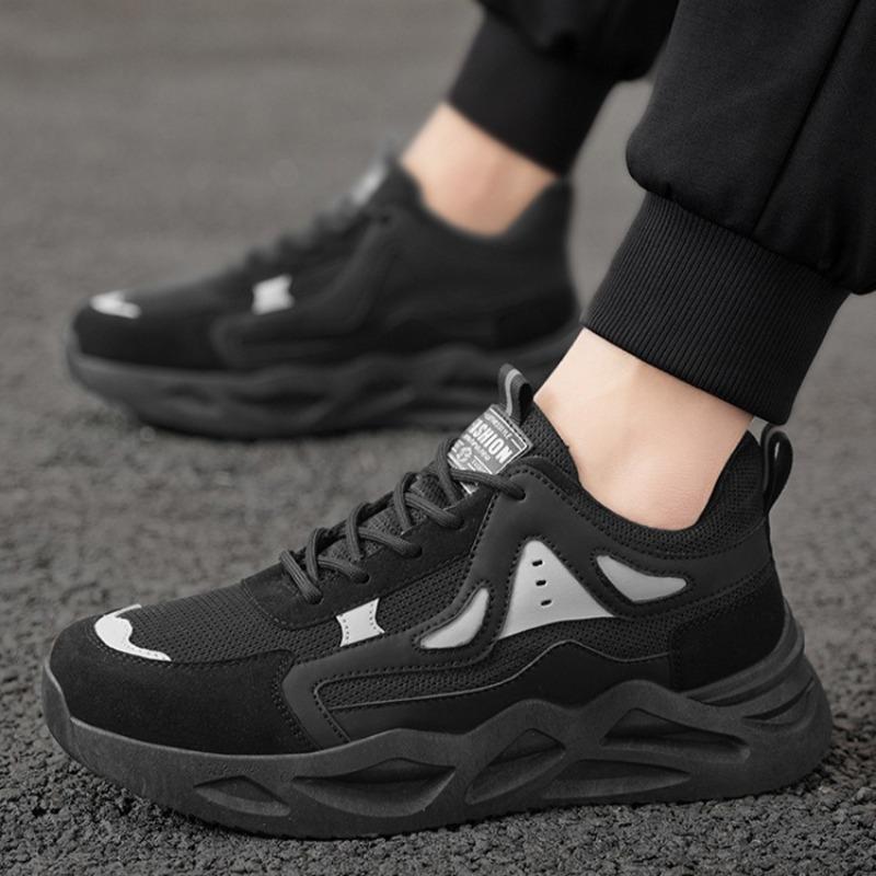 Fashion 2025 Men Black Safety Work Shoes Outdoor Breathable Wear-resistant Protective Sneakers Fashion Non Slip Hiking Sport Shoes 39-44