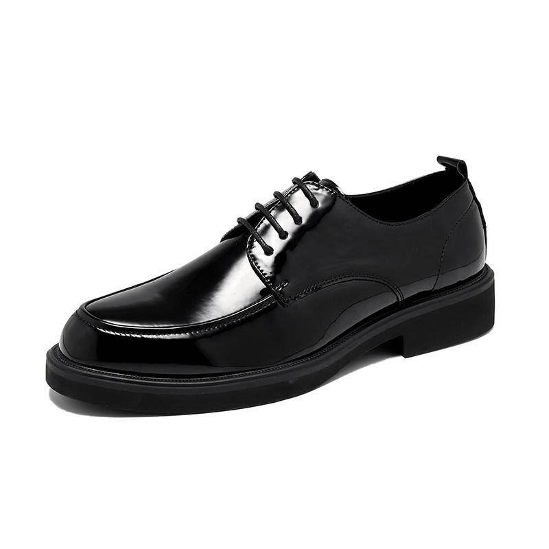 Business Formal Patent Leather Shoes Men 2024 Spring Men Shoes Low-top Solid Wedding Shoes Black Fashion Oxford Office Shoes