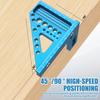 3D Multi Angle Aluminum Red Measuring Ruler 45/90 degree Woodworking Square Protractor Drawing Line Miter Triangle Layout Tool