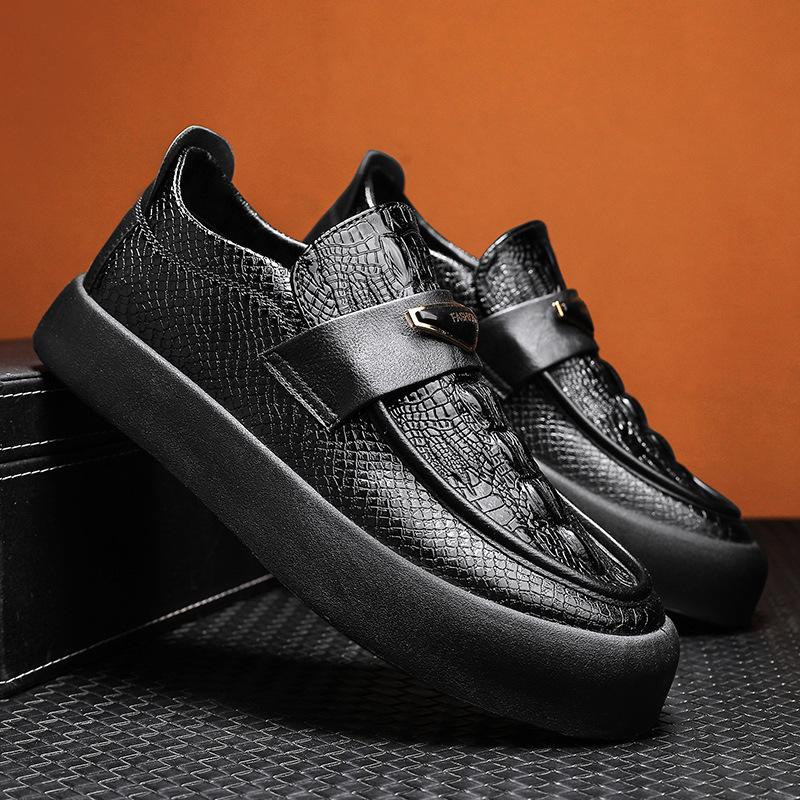 

Мужские модные универсальные кожаные туфли на толстой подошве Новая модная кожаная обувь Осенняя мужская обувь Повседневная обувь для папы Модная обувь Размер 39-44 39