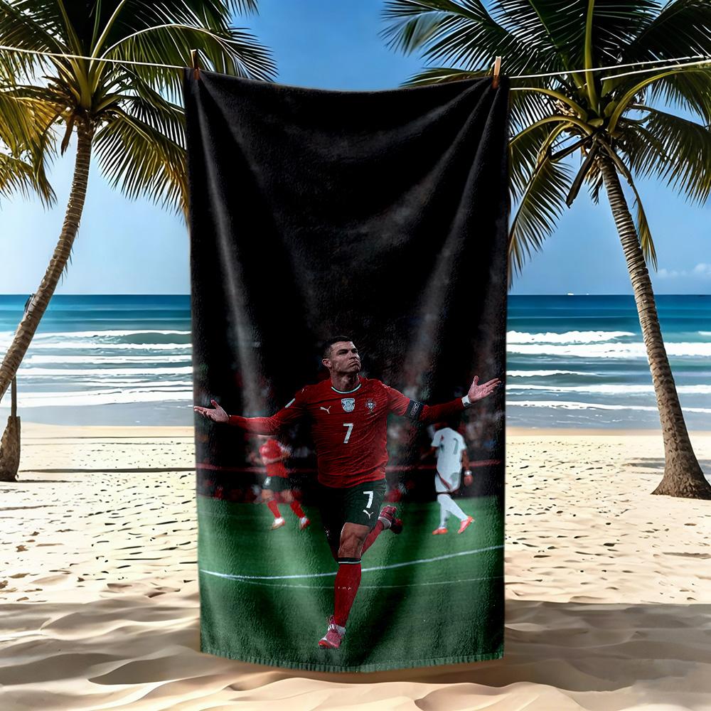 Cristiano Ronaldo Beach Towel Super Soft Microfiber Quickdry Fabric Comfortable Lightweight