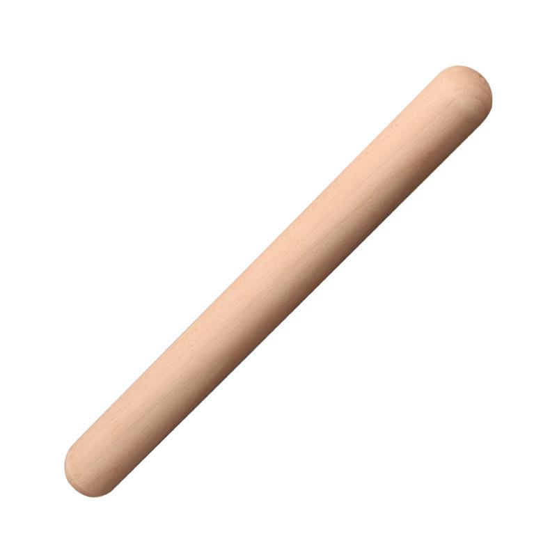 Beech Wood Rolling Pin: Solid Dough Roller for Baking & Dumplings