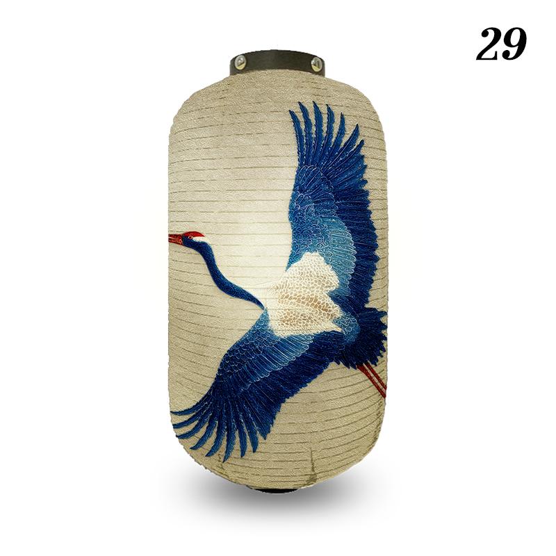 Japanese Style Lantern Ukiyo-e Style Flying-crane Printed Outdoor Bar Bistro Lantern Sushi Restaurant Hanging Lantern Decoration