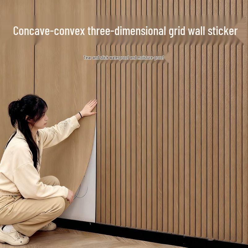 3D Stereo Lattice Self-Adhesive Wall Sticker, Waterproof and Thickened Wall Panel Decoration