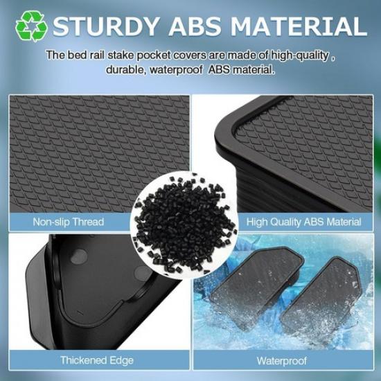 Stake Pocket Covers  Fit for 2015- Truck Bed Rail Hole Plugs Stake Poc