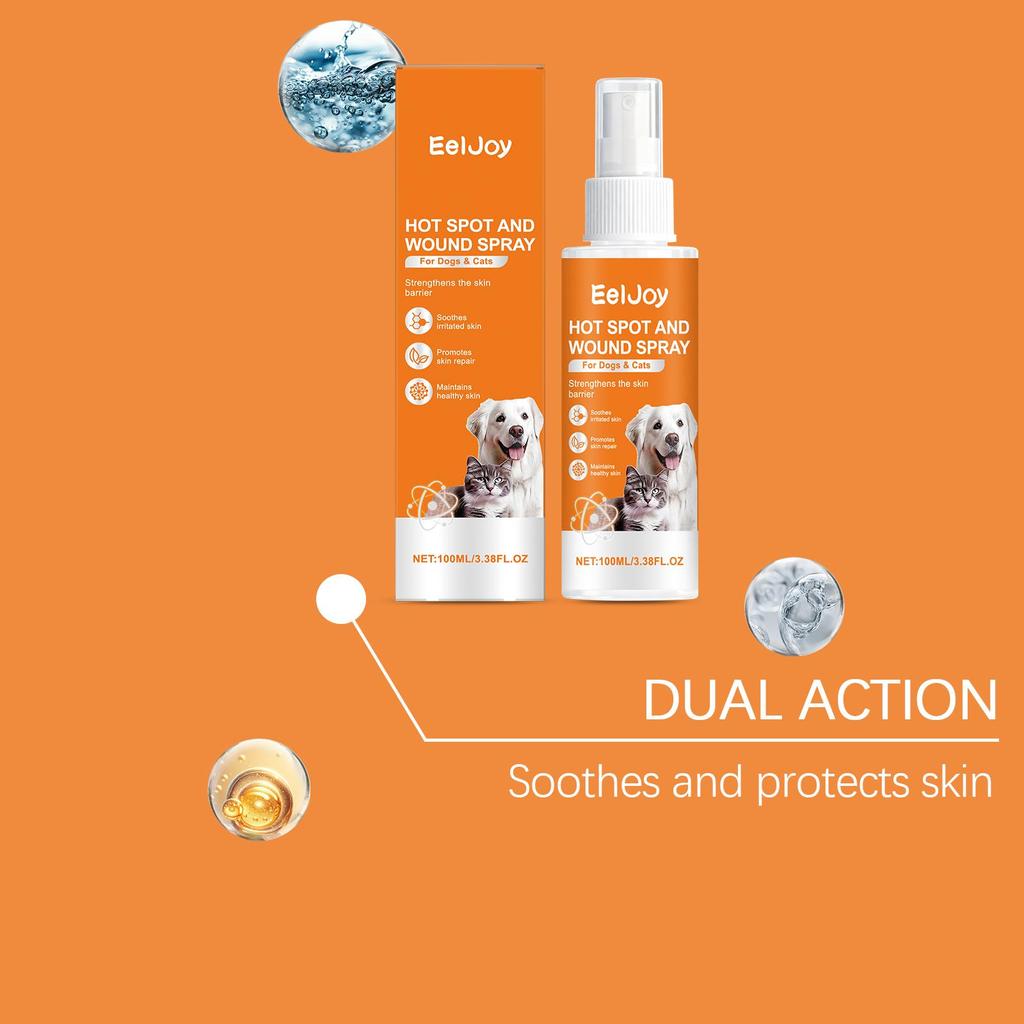 EelJoy pet skin care spray general gentle topical spray for cats and dogs, daily gentle care products for the surface skin of home pets 100g