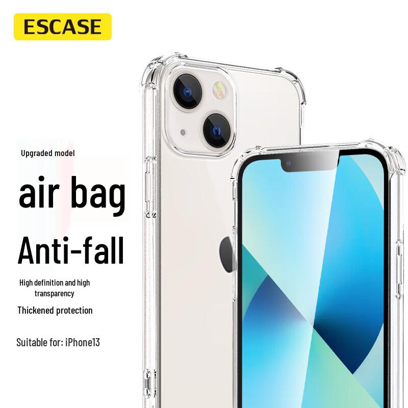 

ESCASE Ultra-Thin Airbag Drop Protection Clear Case for iPhone 13