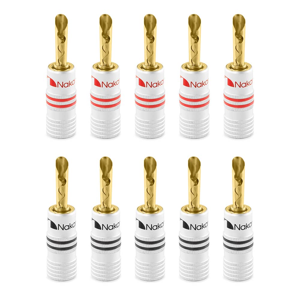 

Банановые разъемы Nakamichi серии Excel с 24-каратным золотым покрытием, калибр 12 AWG 18 AWG, размер 4 мм, винтовые, для акустического провода, кабеля, стереоусилителя, AV, домашнего кинотеатра