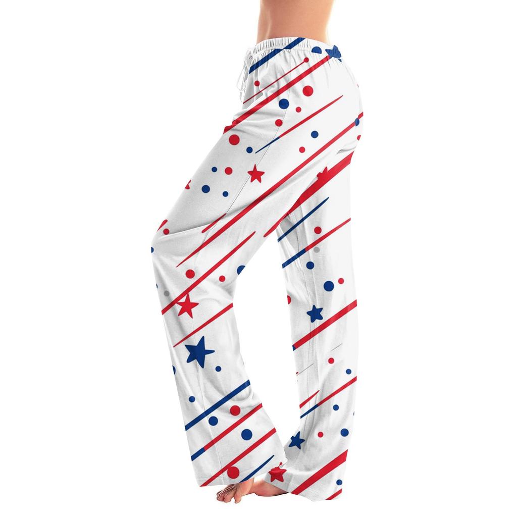 Damenmode Locker Lässig Unabhängigkeitstag Print Schlaghose