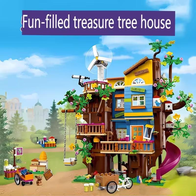 Friendship Series Good Friend Girl Building Blocks Friendship Tree House Villa Slide Children's Toys Gift