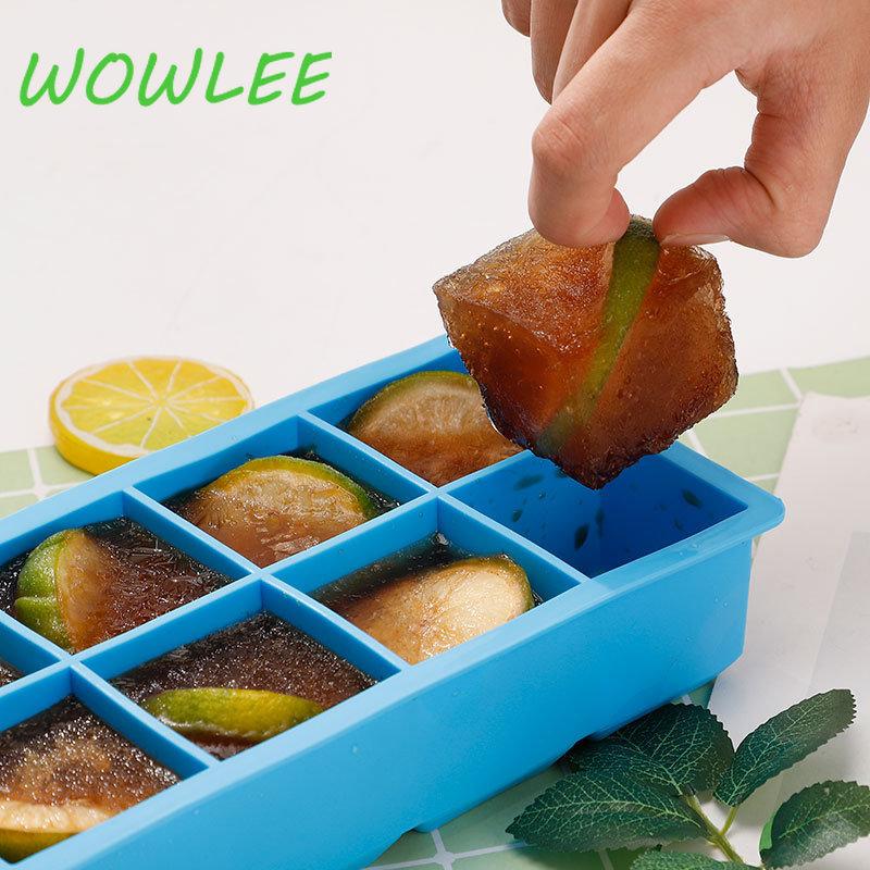 Livsmedelsgodkänd Silikon Iskubsform, Jumbo Stor Fyrkantig Bricka, DIY Form, Svart Form, Köksaccessoarer, 8 Stora Fack
