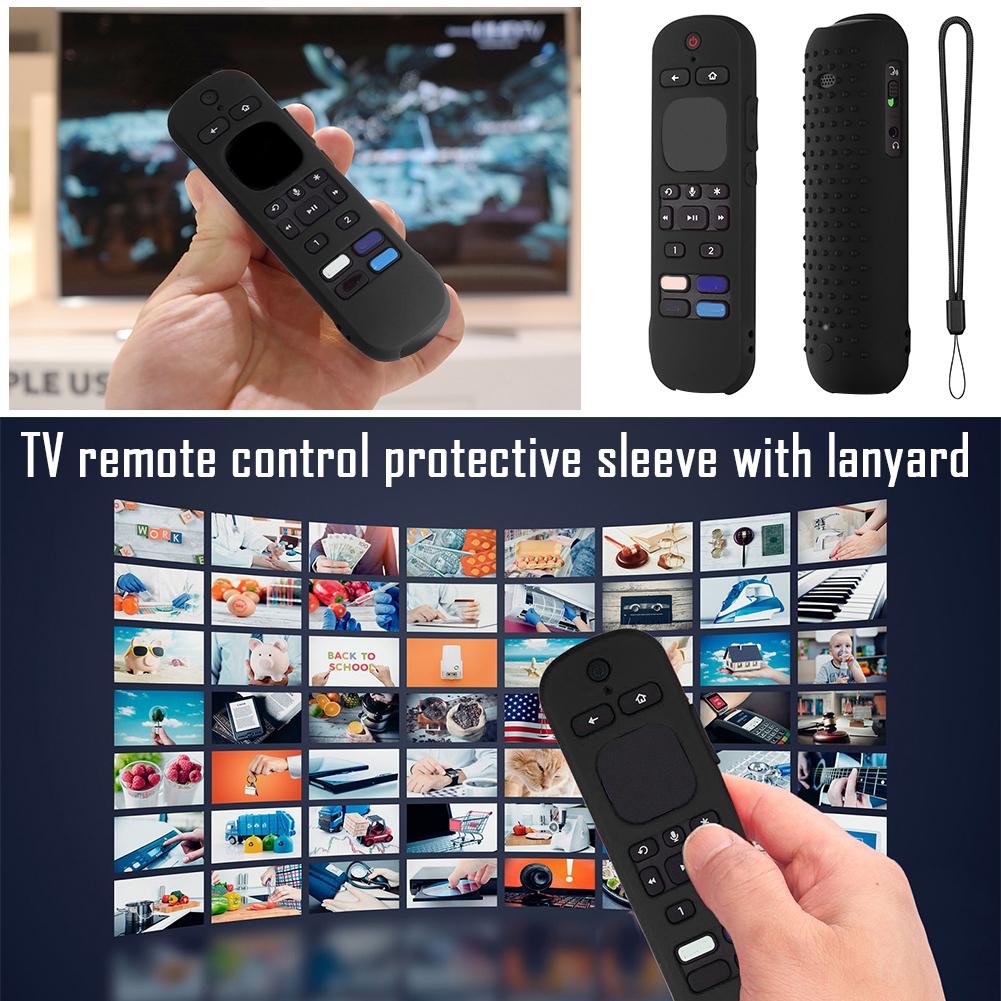 Soft Silicone Protective Cover Replacement Smart TV Remote Control Cover for Roku Voice Remote Pro/RC-MC1 for Roku Ultra 2025 TV