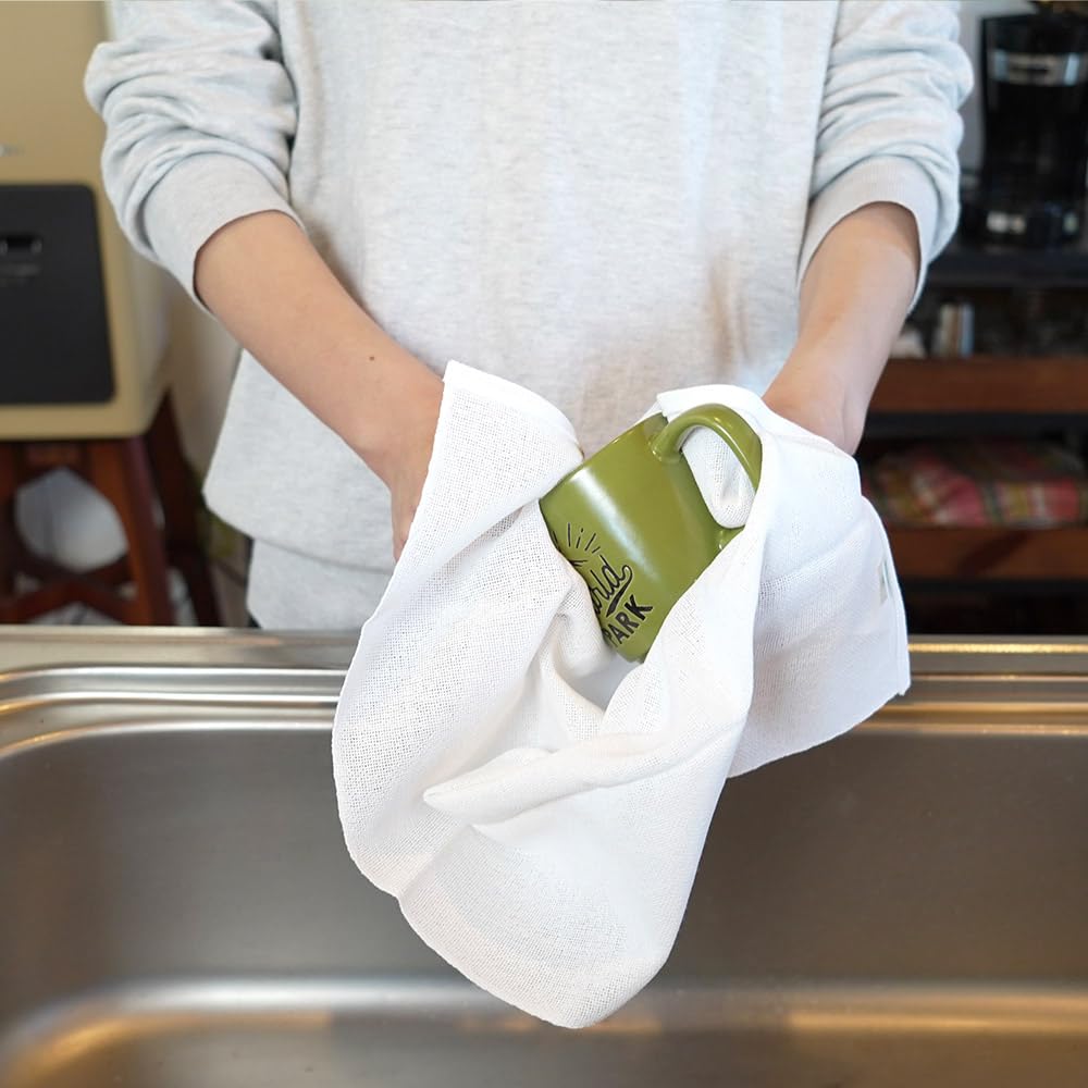 Azuma Disktrasa Tjock Stor Disk Diskhandduk på 60 x 33 cm Kan torka 35 stora tallrikar på en gång (Set 10)