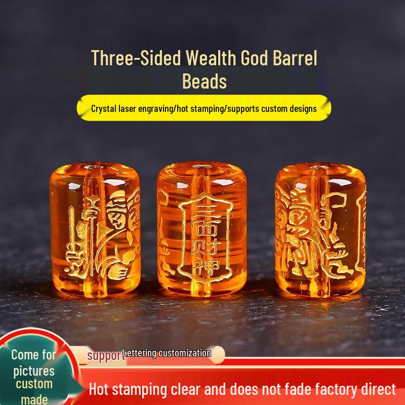Yellow Crystal God of Wealth Glass Beads for DIY Jewelry and Beading