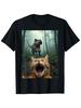 Cat Dinosaur Forest Selfie T-shirt