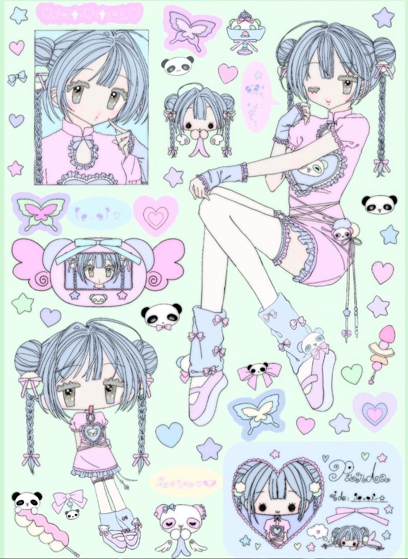 Cartoon Character Series Sticker Handbook Material Cute Anime Style Mobile Phone Case Decoration Material