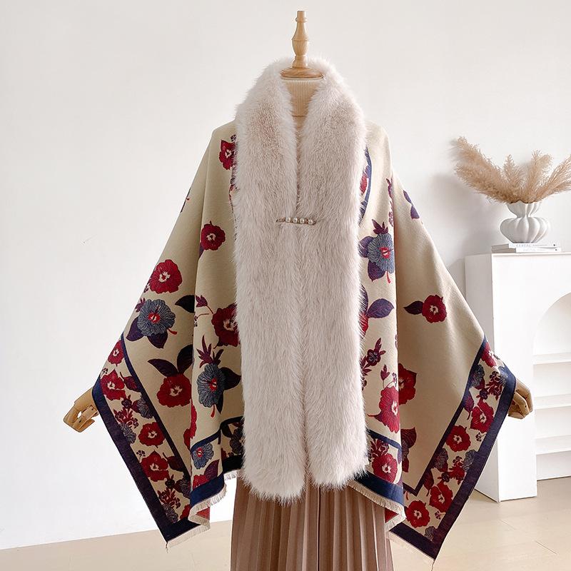 Two-Sides  Shawls Female Designer Women Winter Scarf Pashmina Flower Bufandas Foulard Warm Hijab Wraps Travel Stoles