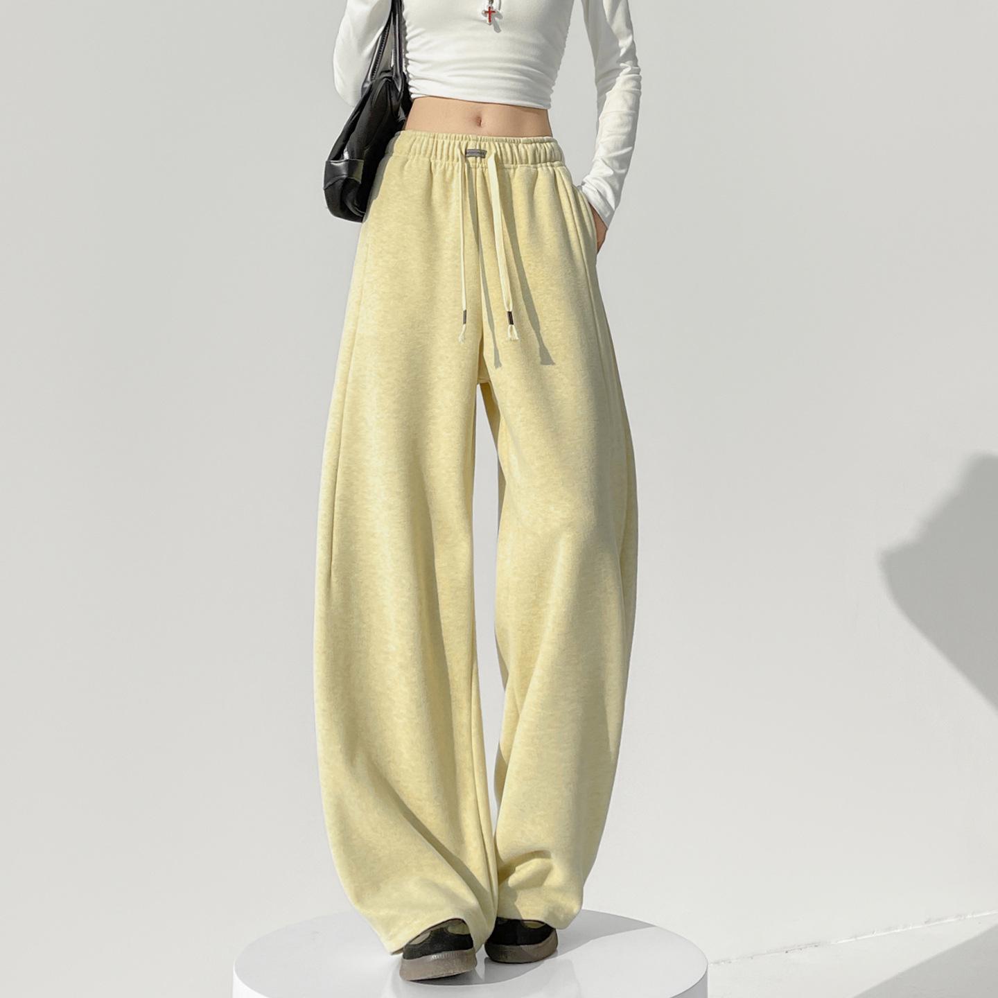 Women s Spring 2026 High-Waist Wide-Leg Drape Pants - Casual Loose Fit. Medium