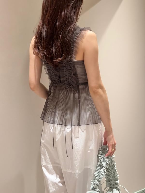 Snidel Sustaina Tulle Cami Blouse SWFB251174 CGRY Women's