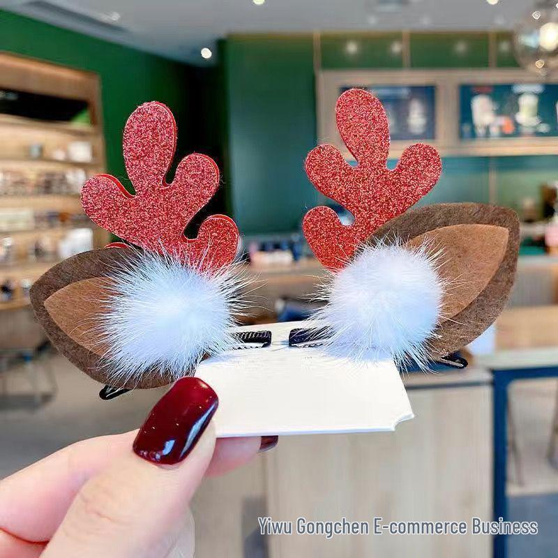 Cute Reindeer Christmas Hair Clip for Girls and Babies