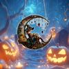 Halloween Acryl Anhänger Leicht 2D Flache Dekoration Hexe Kürbis Sonnenschutz Bunte Fenster Hängedekoration Für Tür