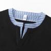 Men's Summer V-Neck Japanese Style Striped Two-Piece Look Shirt