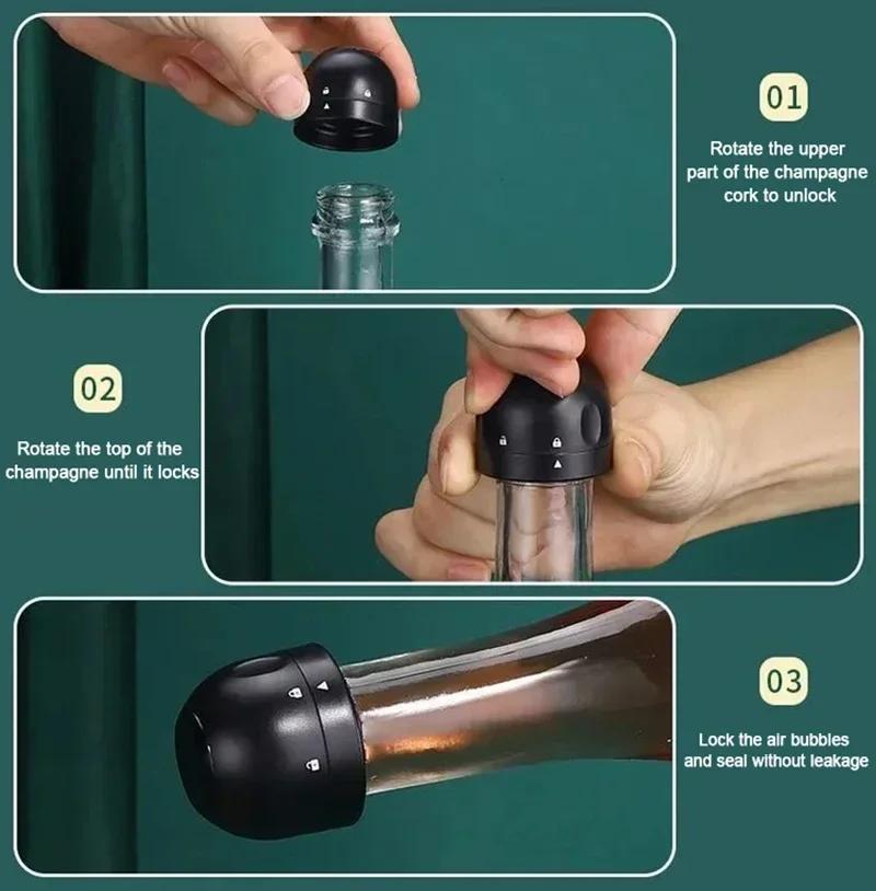 1/2/4 STÜCKE Vakuum Rotweinflaschenverschluss Silikonversiegelter Champagnerflaschenverschluss Vakuum Behält die Frische Weinstopfen Bar-Tools